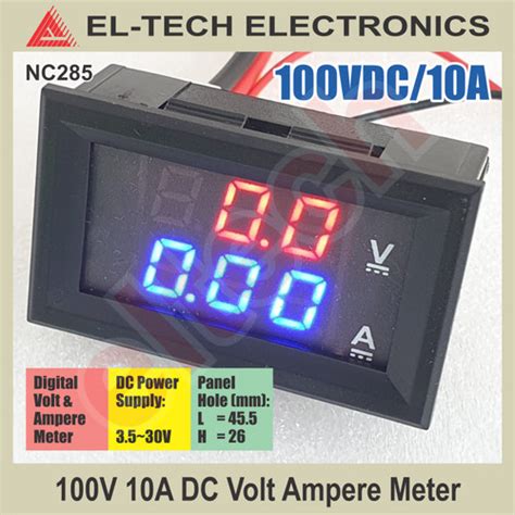 Jual Dc Volt Ampere Meter Pengukur Tegangan Arus Digit Led Power Vdc