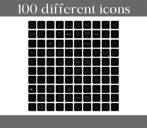 100 Minimalistic Black App Icons Ios 14 Black App Icon Pack Digital