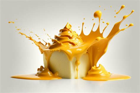 A Delicious Melting Cheese Splash In A Realistic Style Hot Cheese Or