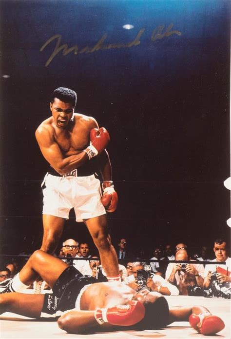 Muhammad Ali Signed Photo Standing Over Liston Sporting Boxing