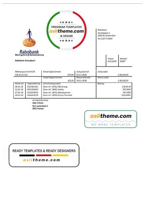 Pin On Bank Statement Psd Template