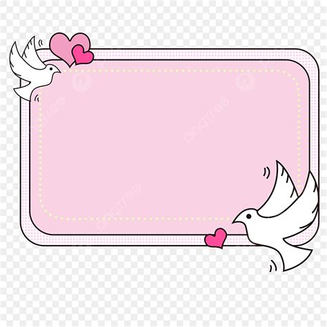 Romantic White Dove Border, Frame, White Pigeon, Bubble Box PNG ...