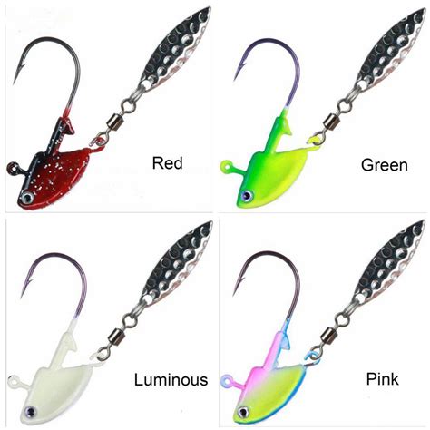 Buy 3 5g 7g 10g 14g Hook 4 Colors Bass Tackle Jig Head Metal Spoons