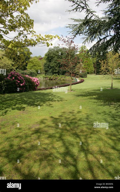 Walton Hall And Gardens Spring View Of The Lawns And Pond At Walton