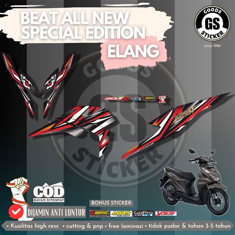 Jual Cutting Sticker Striping Beat New Deluxe Motif Mata