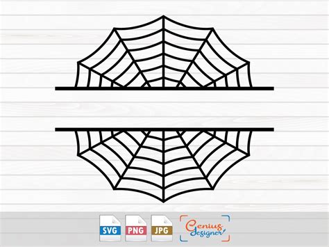 Halloween Spider Web Split Monogram Svg Large Spiderweb Name Frame