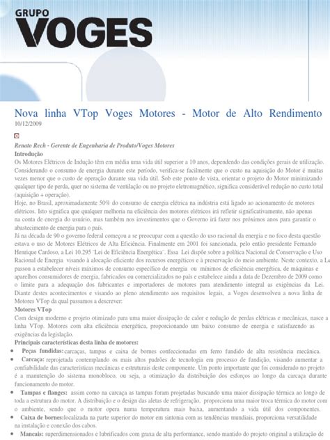 Nova Linha Vtop Voges Motores Motores De Alto Rendimento E Alta