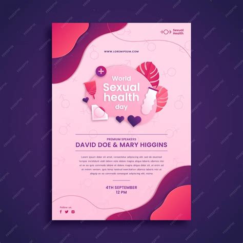 Free Vector Paper Style World Sexual Health Day Vertical Flyer Template