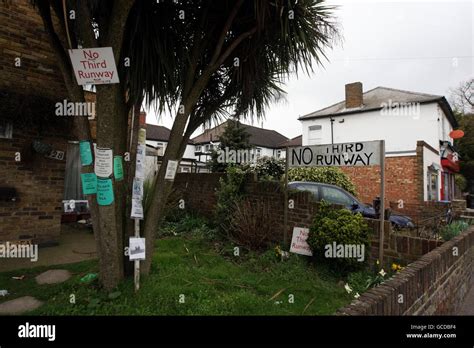 Heathrow Third Runway No Third Runway Signs In The Village Of Sipson