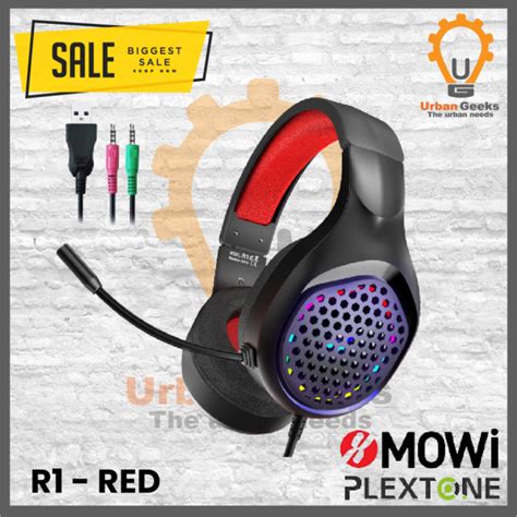 Plextone XMowi R1 Gaming Headset RGB Over Ear Rotatable Long Mic