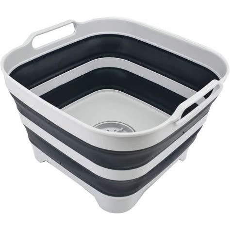 Bassine à vaisselle pliable de 10 L avec bouchon de vidange Lavabo