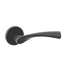 Urfic Belgravia Lever on Rose Door Handles Pair Black Internal Door Handles, Black Door Handles ...