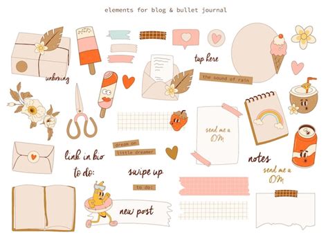 Premium Vector | PrintBullet journal elements set