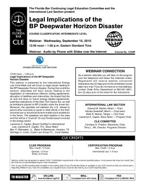 Fillable Online Floridabar Legal Implications Of The Bp Deepwater