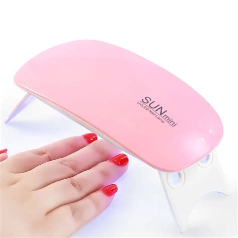 SUN Mini secador de uñas portátil lámpara de manicura UV de 6 LED