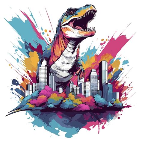 Premium Vector Dinosaur Tshirt Design Colorful Vector