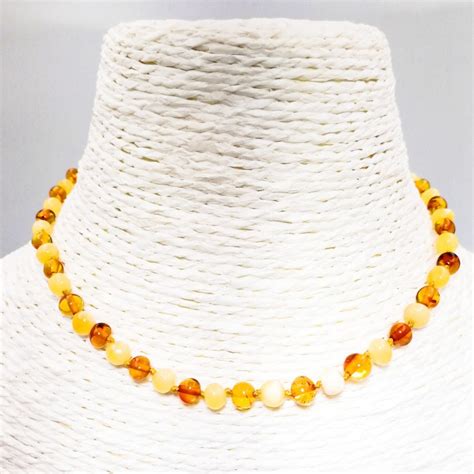 Ambre Jaune Et Dor Collier B B De Cm Ou Tour De Cou Pour Femme