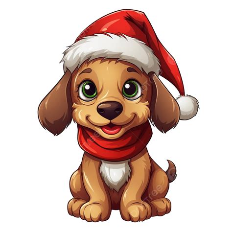 Vector Cartoon Character Happy Dog Christmas Costume For Design