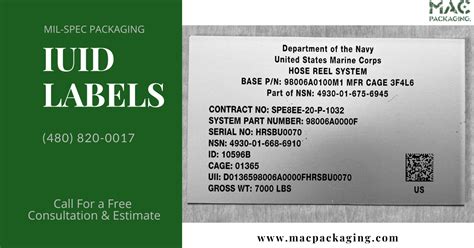 Iuid Labels Uid Labels Mil Std 130 Mac Packaging Umacpackaging