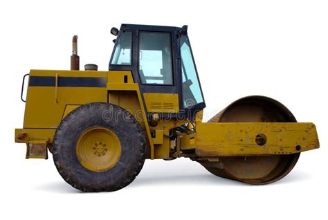 Construction Heavy Equipment Steamroller Yellow Machine Asphalt