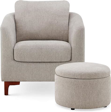 Amazon Colamy Cozy Accent Chair Ottoman Set Modern Upholstered