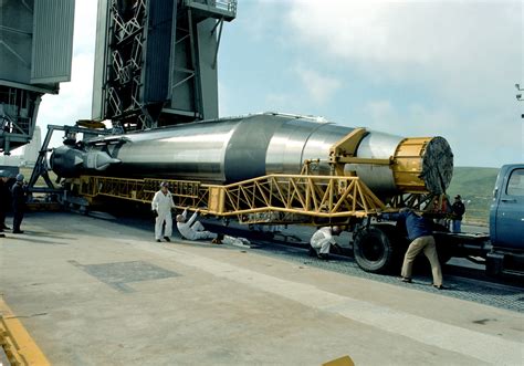 An Intercontinental Ballistic Missile Icbm Is Set On Trailer Jacks