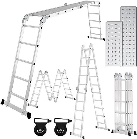 Ansobea 5 8M Aluminium Mehrzweckleiter 4x5 Stufen Multifunktionsleiter