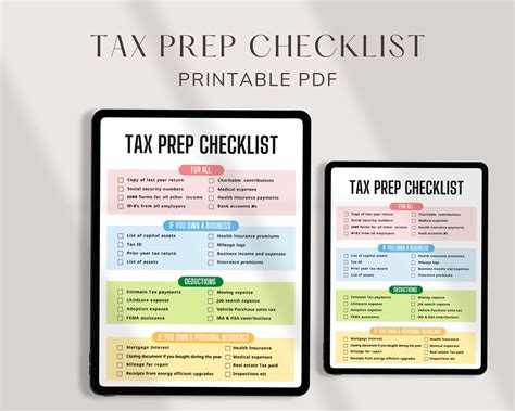 Small Business Tax Deductions Checklist Financial Tracker Etsy