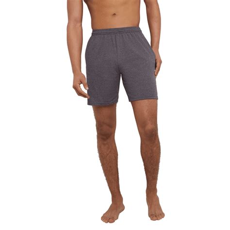 Hanes Mens Essentials Elastic Drawstring Gym Jersey Cotton Shorts