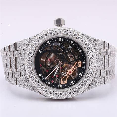 Latest Stainless Steel Hip Hop Round Shape Real Fine Luxury Lab Diamond