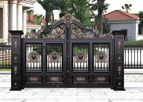 Golden Paint Outdoor Decoration Cast Aluminium Gates Mr Tech