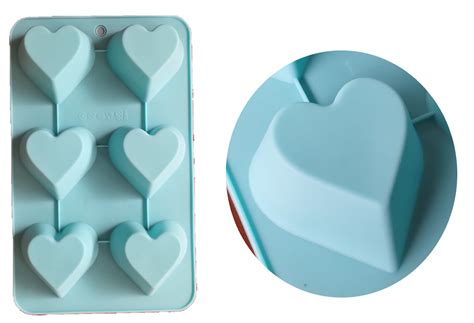 Molde de Silicona Corazón Liso x 6 Vallia Repostería