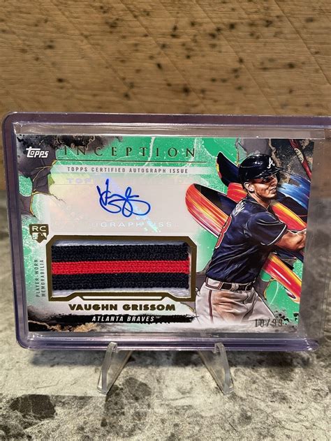 Topps Inception Vaughn Grissom Rc Patch Auto Green Atlanta