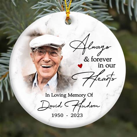 Memorial Ornaments With Picture Memorial Photo Ornament Always And