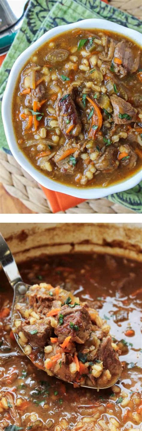 Beef Barley Soup Recipe Slow Cooker The Food Charlatan