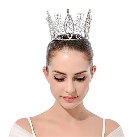 Dczerong Queen Crown Women Birthday Crown Cake Topper Full Round