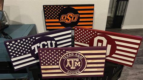 College Team Wooden Flags - Etsy