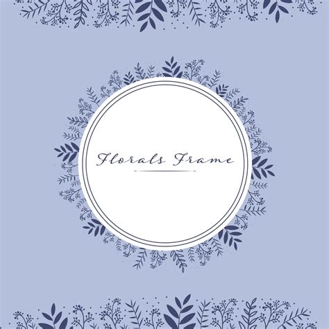 Light Blue Floral Frame Card Template 2398979 Vector Art At Vecteezy