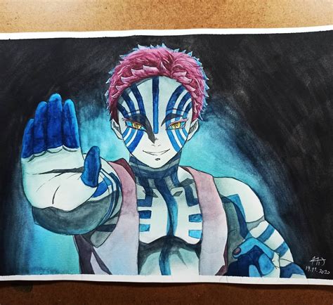 akaza  demon slayer drawings fan art slayer