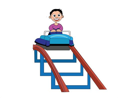 Roller Coaster Cartoon Vector Illustration On White Background 18970763