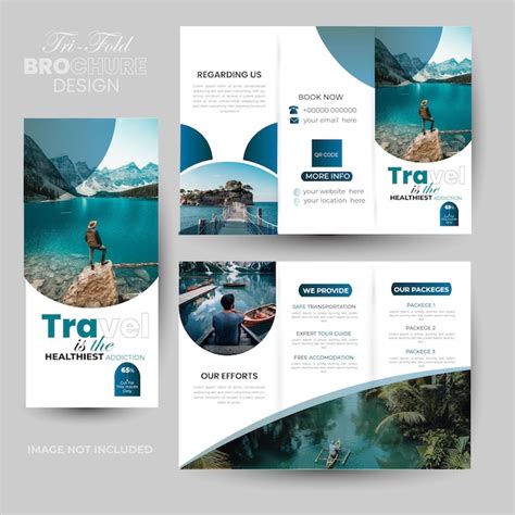 Premium Vector | Travel tri fold brochure design