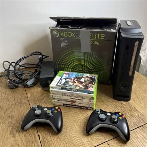 Microsoft Xbox 360 Elite Console 120 Gb Complete Bundle 2 Controllers Games £74 95 Picclick Uk