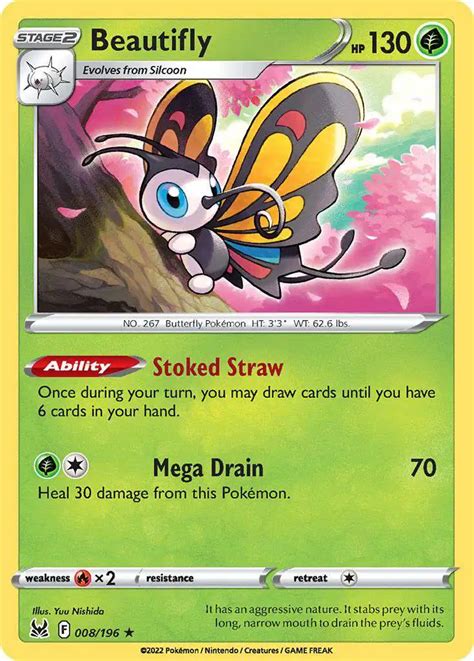 Pokemon Trading Card Game Lost Origin Single Card Holo Rare Beautifly