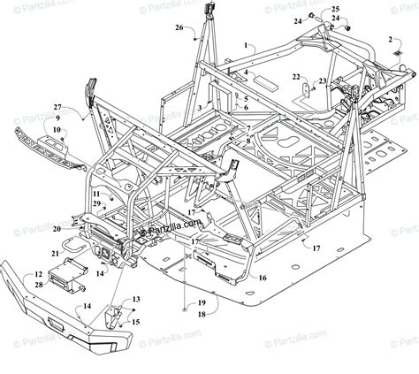 Arctic Cat Side By Side Oem Parts Diagram For Frame And Related