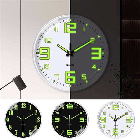 Honrane 12 Inch Glow In The Dark Wall Clock Large Dial Battery