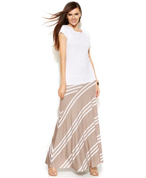 Lyst Inc International Concepts Petite Colorblockstripe Maxi Skirt In