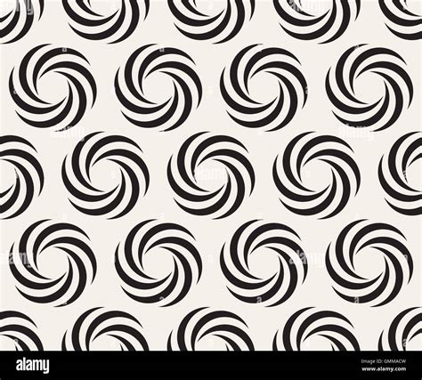 Vector Seamless Black And White Spiral Geometry Circle Optical Illusion