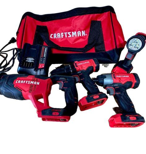 Craftsman V Cordless Drill Combo Kit Tools Red Cmck D Ebay