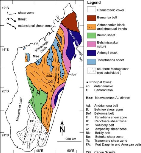 Geological Map Showing The Principal Tectonic Units Of Madagascar