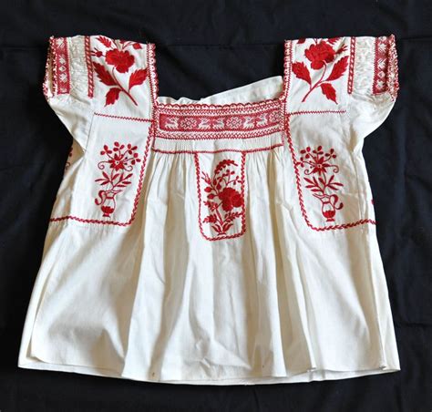 Nahua Blouse From Puebla Mexico Traditional Embroidered Clothing